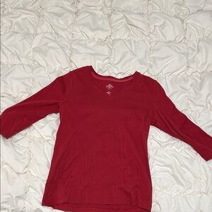 St. John's Bay Women's Long Sleeve Top Red